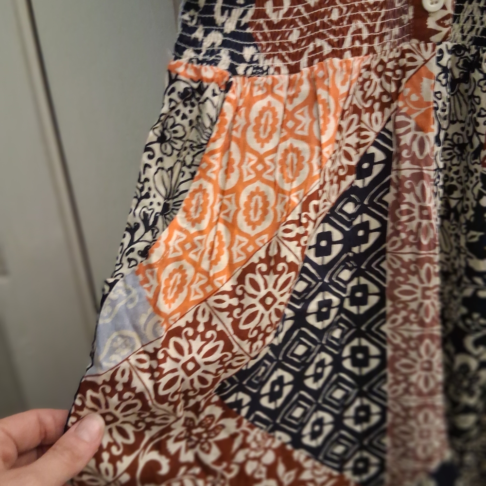 Patrons of Peace Patchwork Print Pantsuit in Black, Brown, White - Picture 9 of 9